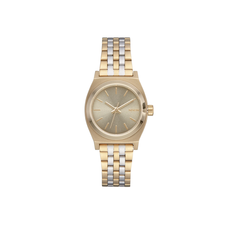 Montre Nixon Small Time Teller Gold Silver Vintage White